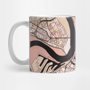 Dusseldorf Map Pattern in Soft Pink Pastels Mug